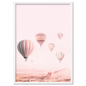 Hot Air Balloons in Blush  - Art Print