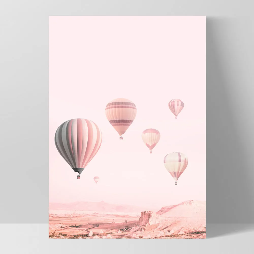 Hot Air Balloons in Blush  - Art Print