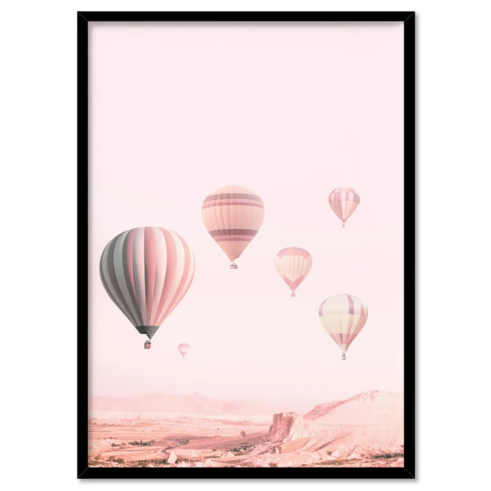 Hot Air Balloons in Blush  - Art Print