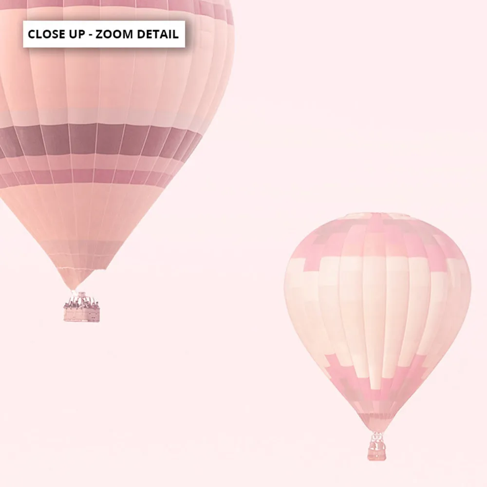 Hot Air Balloons in Blush  - Art Print