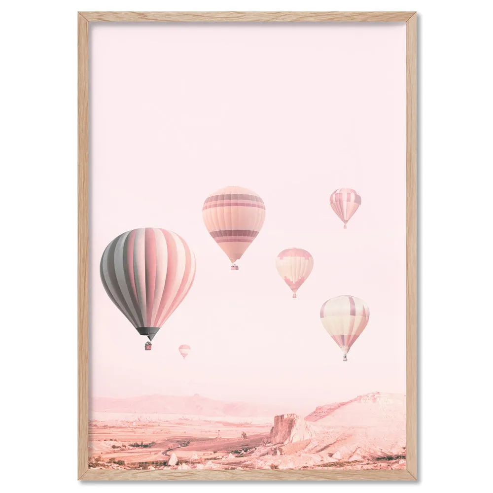 Hot Air Balloons in Blush  - Art Print