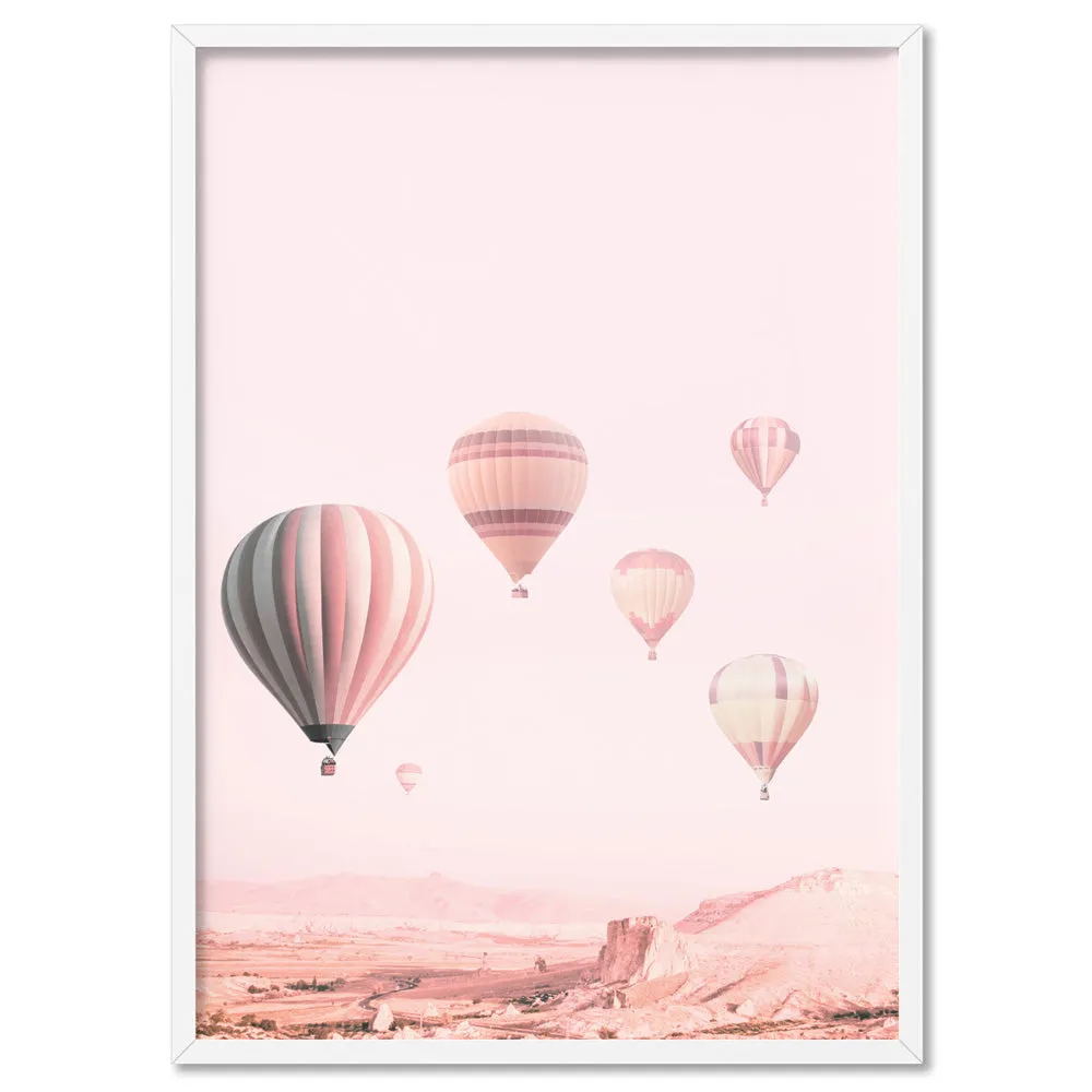 Hot Air Balloons in Blush  - Art Print