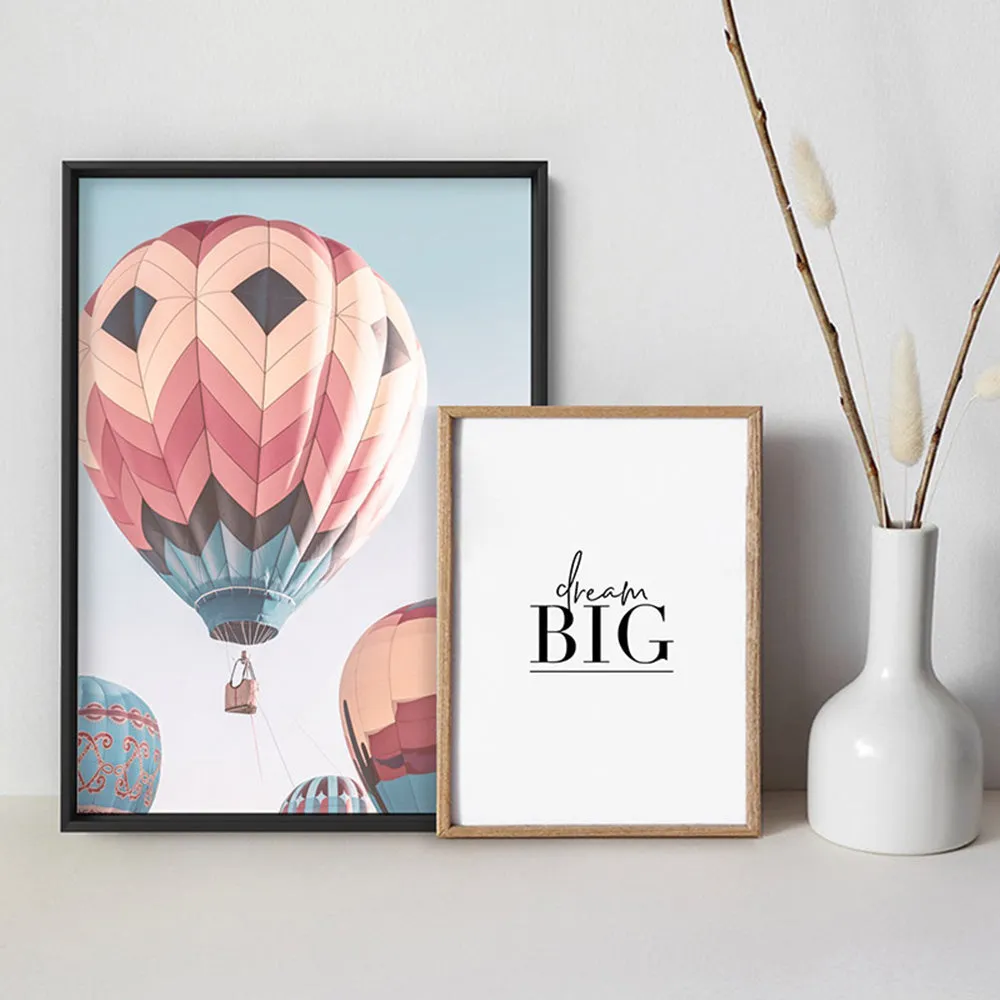 Hot Air Balloons in Vivid Pastels  - Art Print