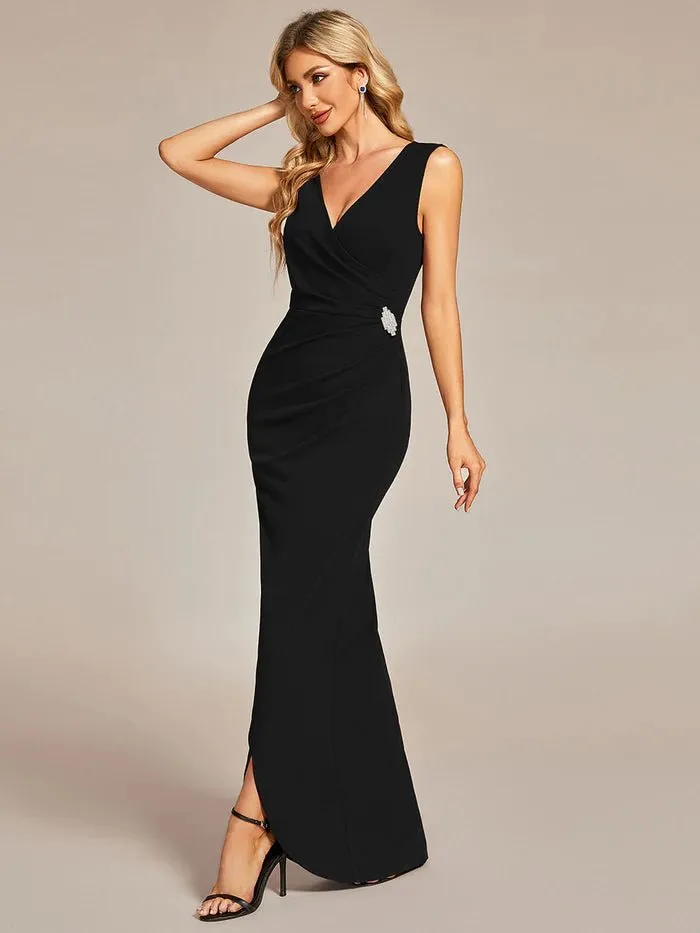 Hot Mermaid Split Pleated Evening Dress