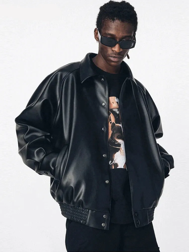 Jacket  Oversized Black Pu Leather