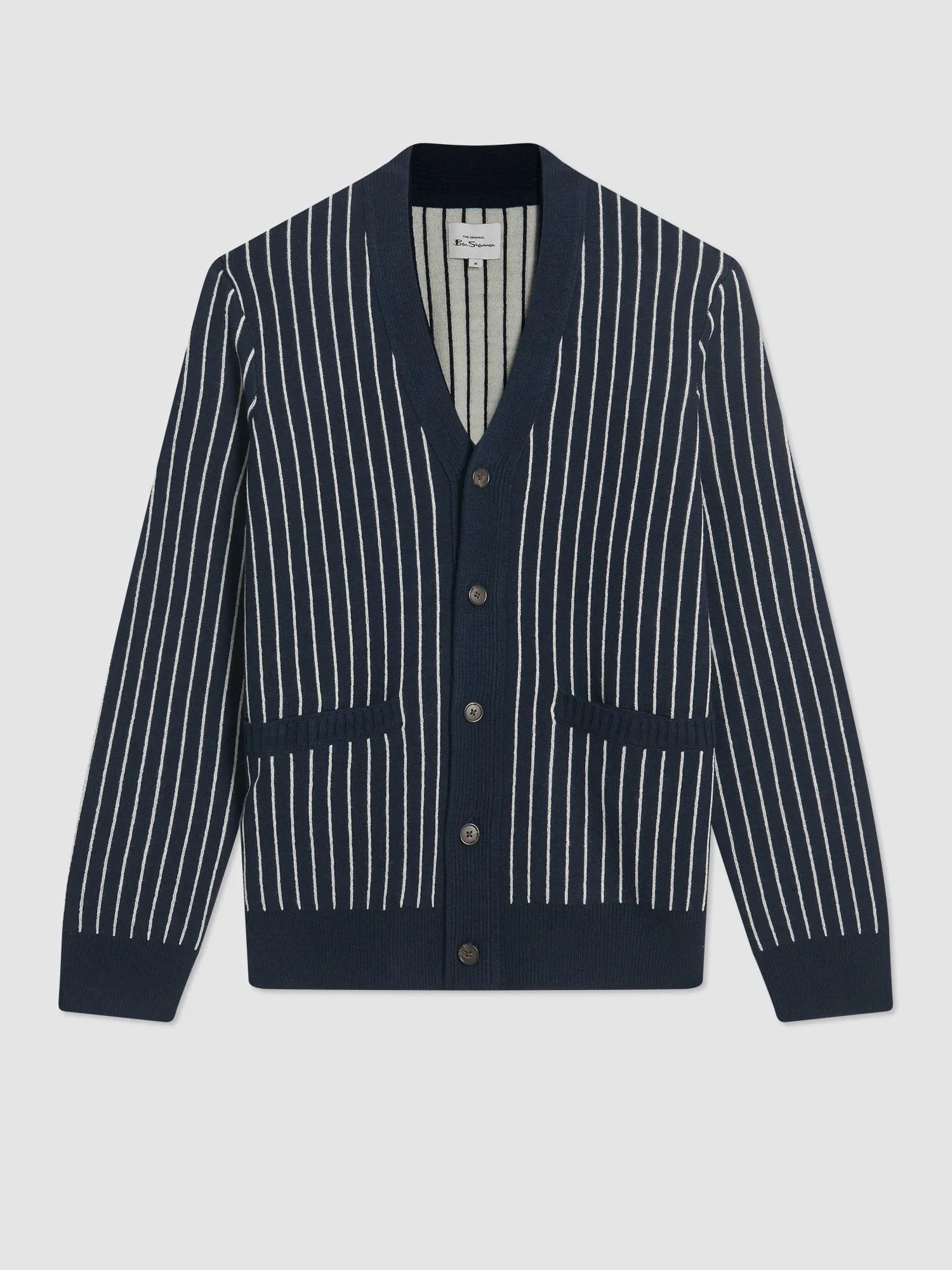 Jacquard Stripe Knit Cardigan