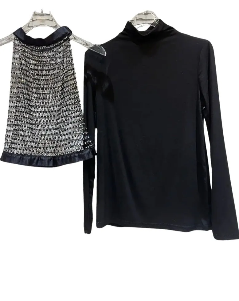 Jersey Knit with rhinestone overlay top