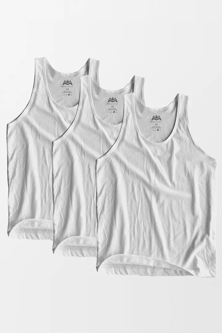 Jersey Vest - White Pack Of 3