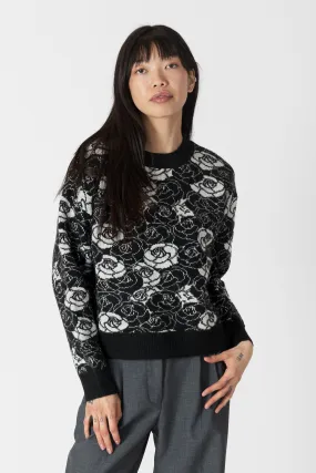 JORDYN ROSE PRINT CREW NECK SWEATER