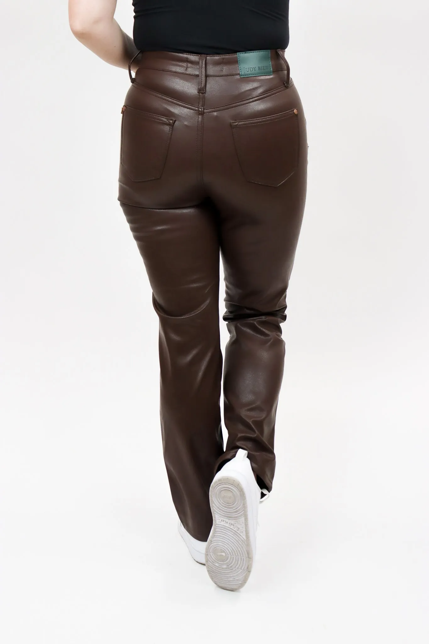 Judy Blue Faux Leather Straight Tummy Control Pant - FINAL SALE