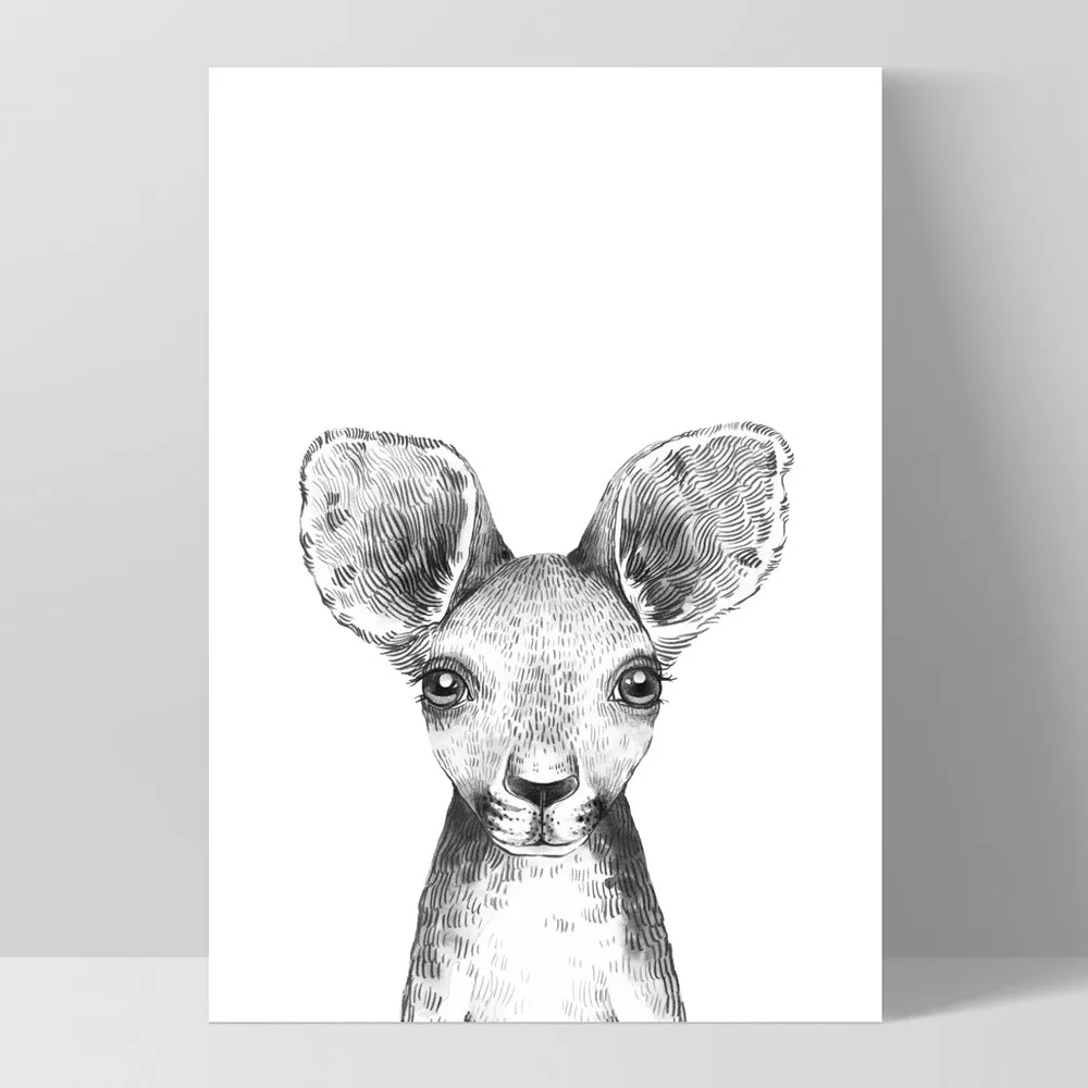 Kangaroo Joey Baby Peek a Boo Animal - Art Print