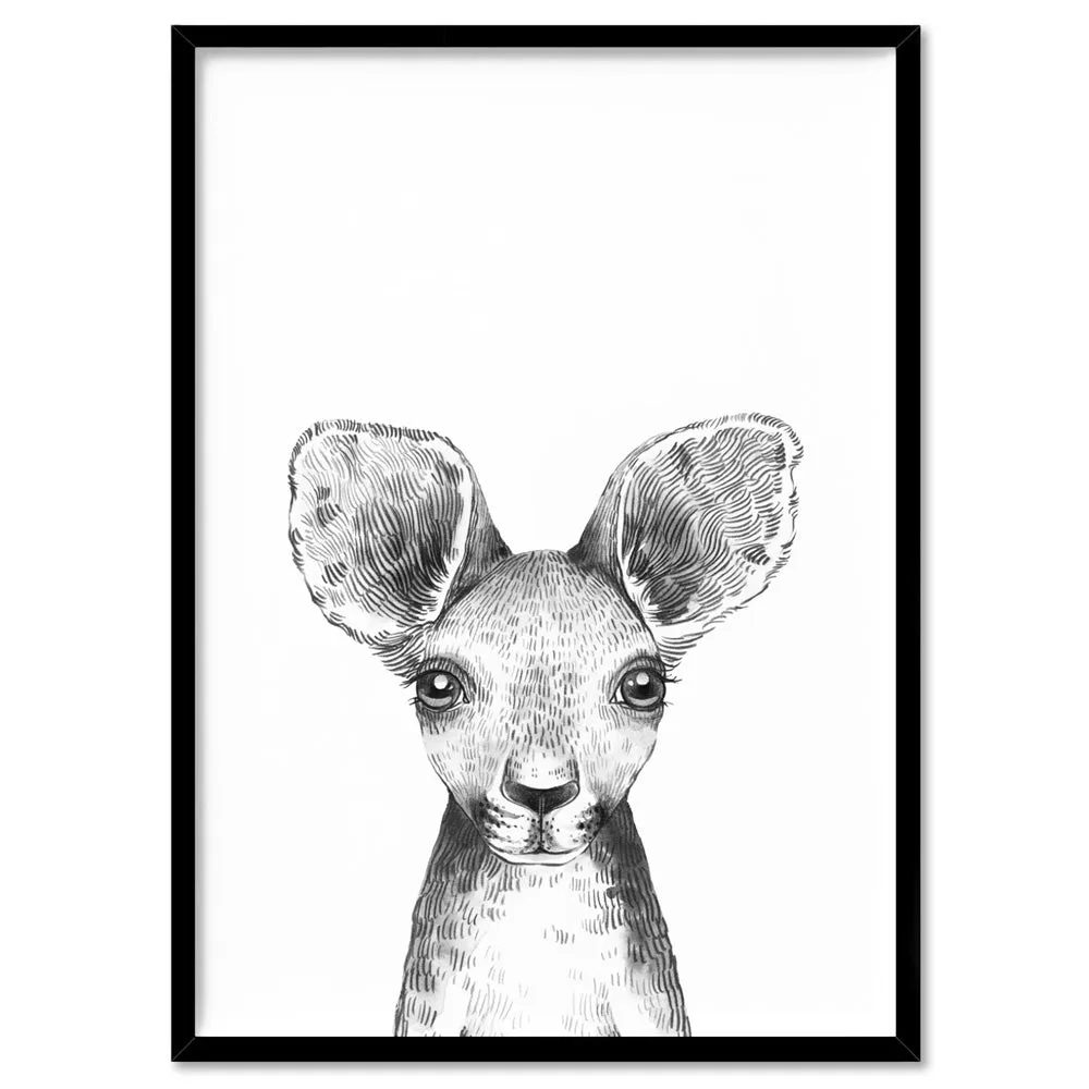 Kangaroo Joey Baby Peek a Boo Animal - Art Print