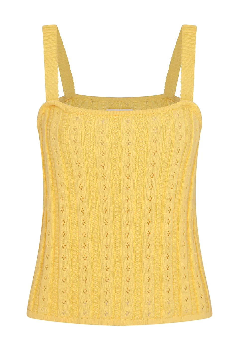 Knitted Pointelle Cami Top Buttermilk