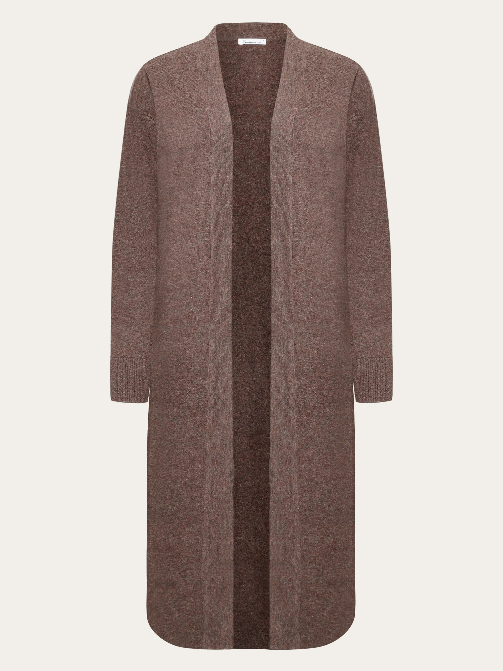 Lambswool long cardigan - RWS - Demitasse (brown)