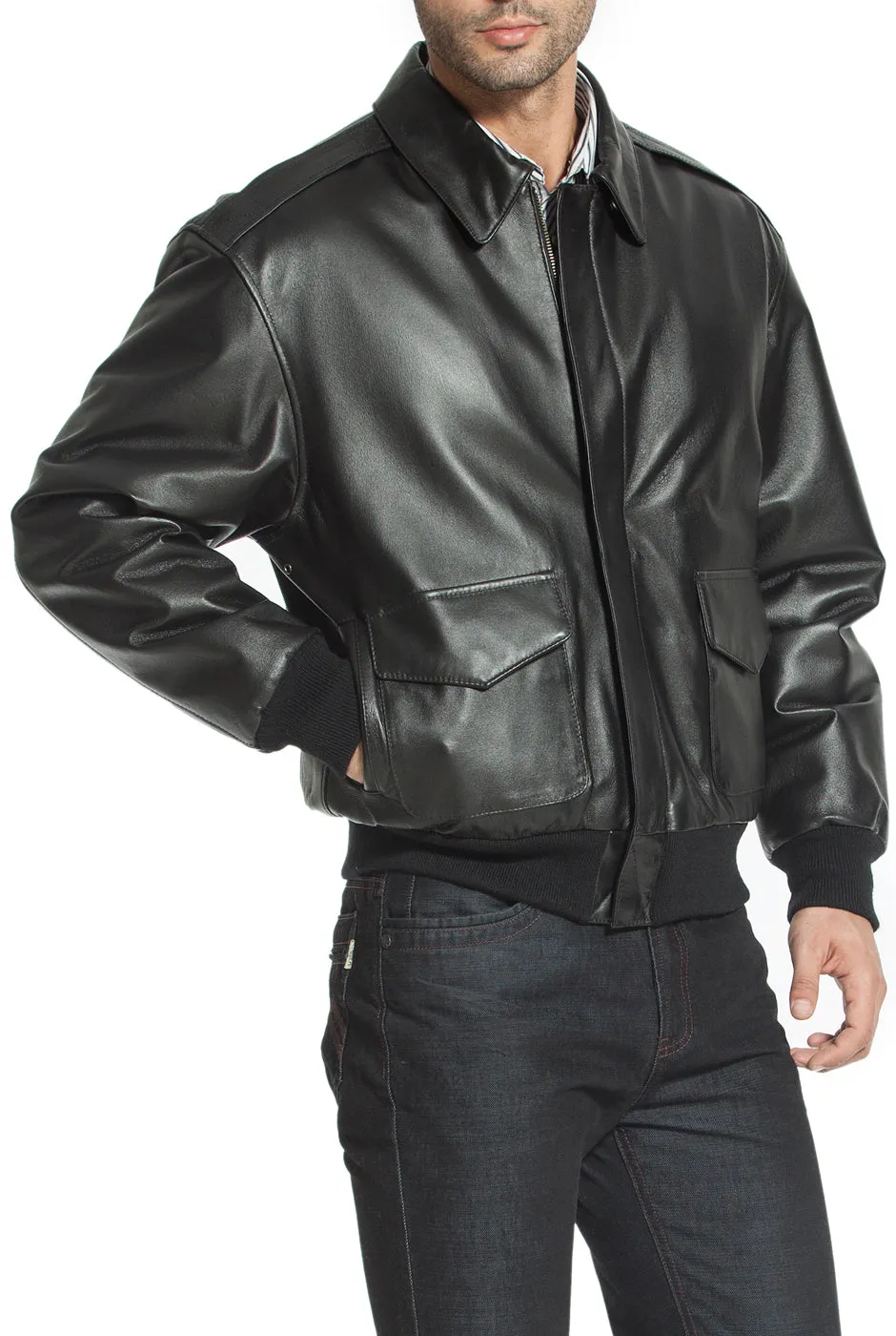 Landing Leathers Men Air Force A-2 Leather Flight Bomber Jacket