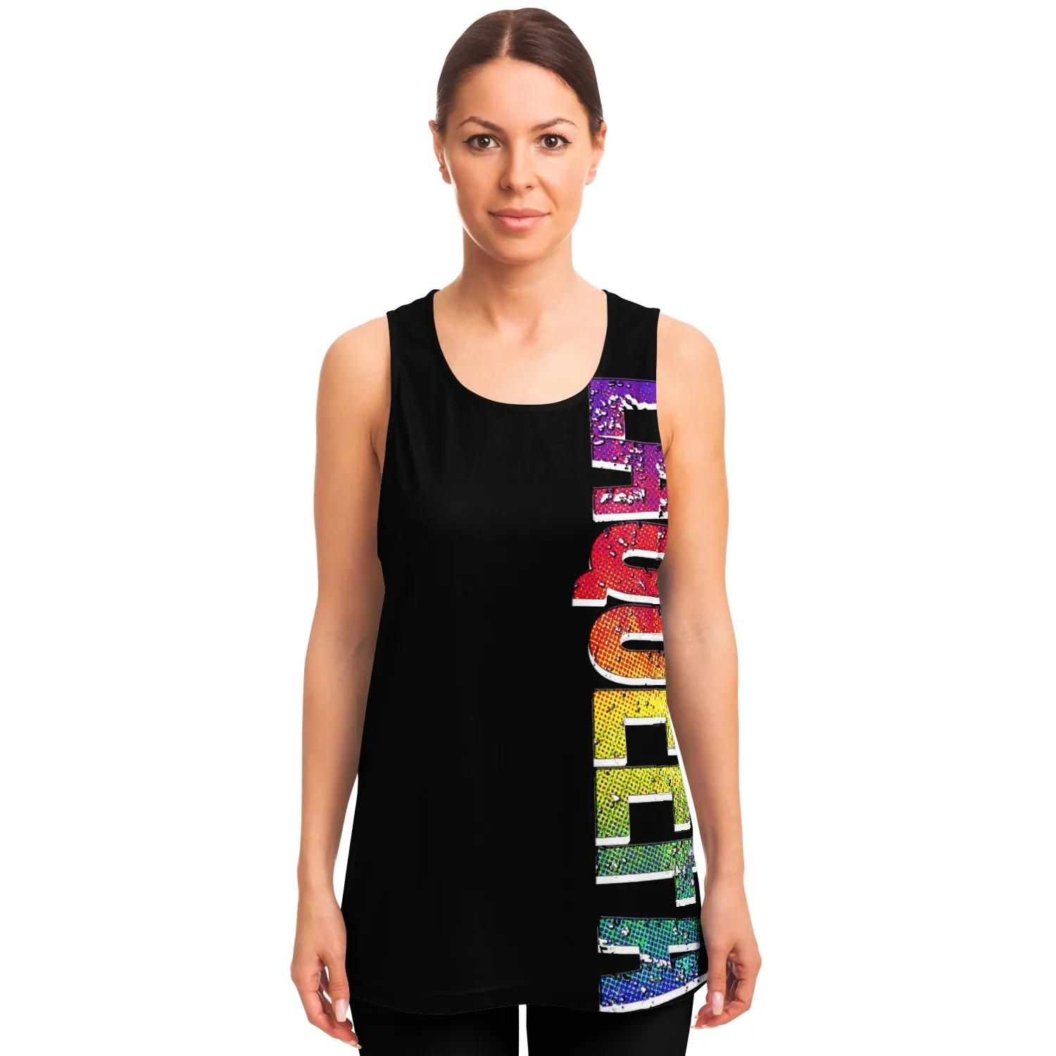 LaQueefa rainbow unisex premium blk vest top