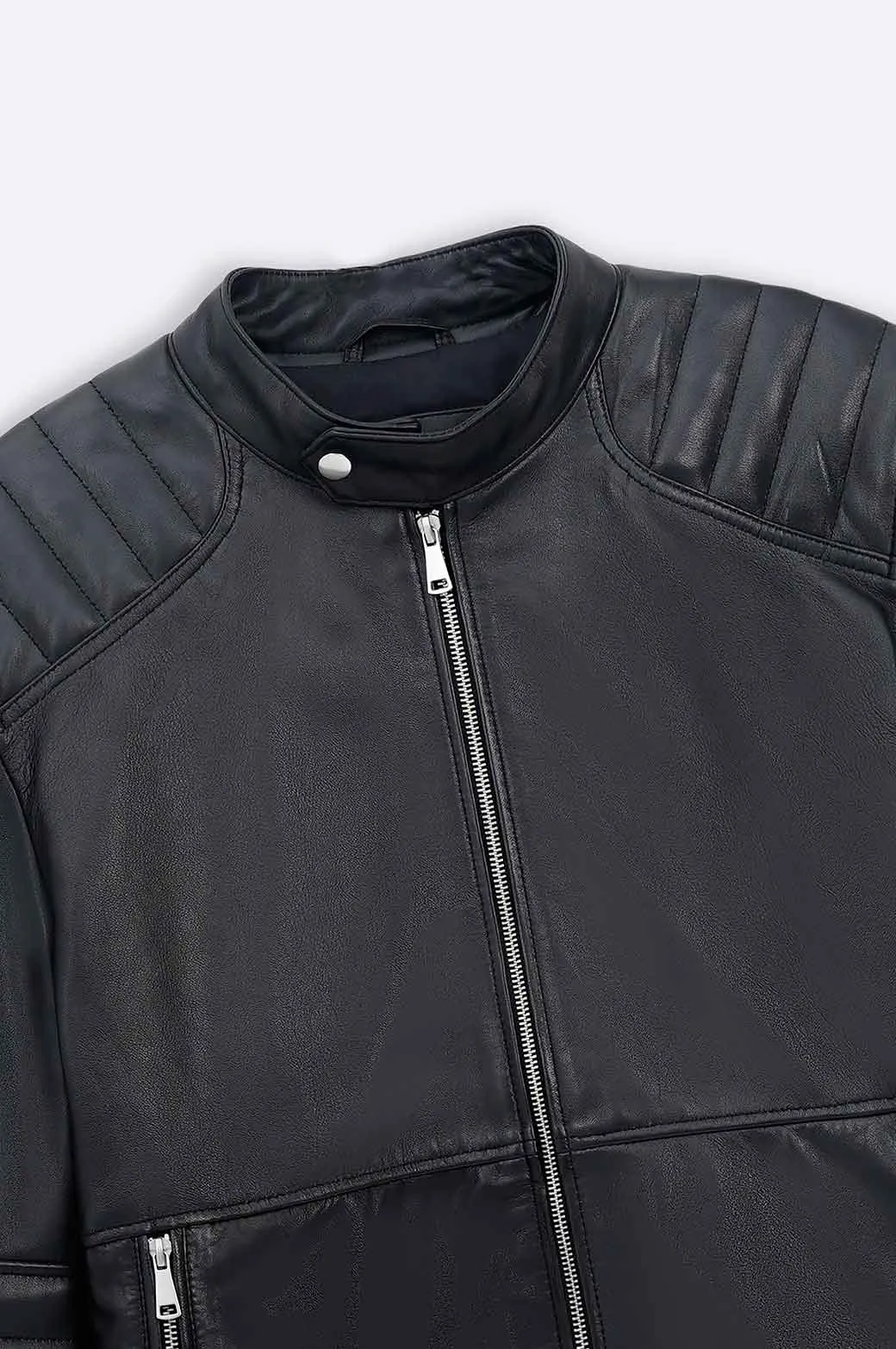 LEATHER BIKER JACKET