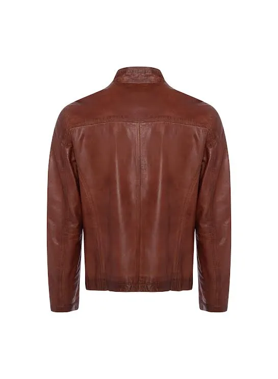 Lino Lambskin Leather Jacket- Metaxa