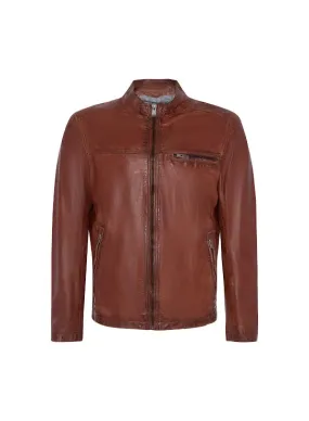 Lino Lambskin Leather Jacket- Metaxa