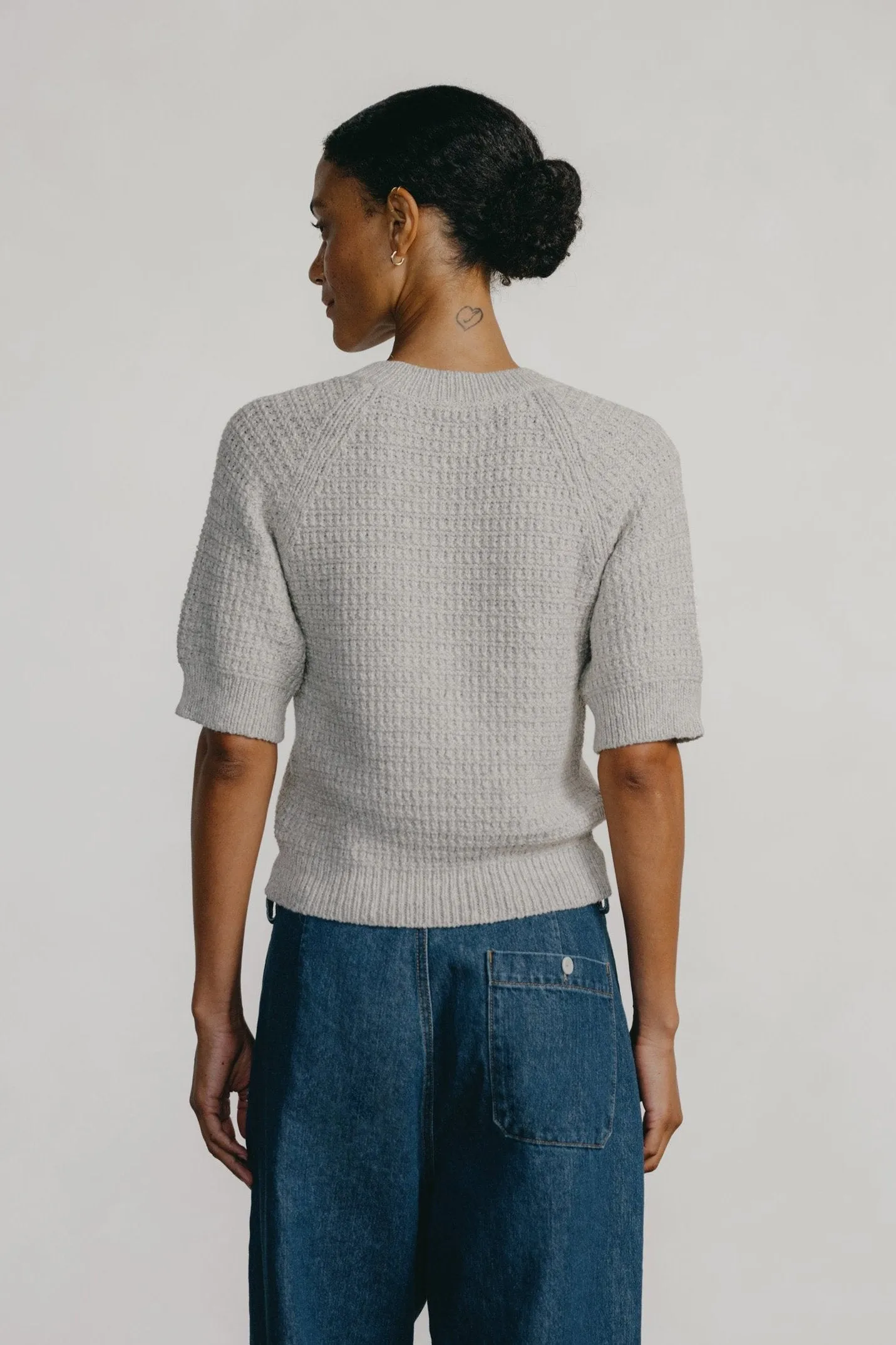 Lloyd Waffle Knit, Eco-Soft Alpaca Cotton, Heather Grey