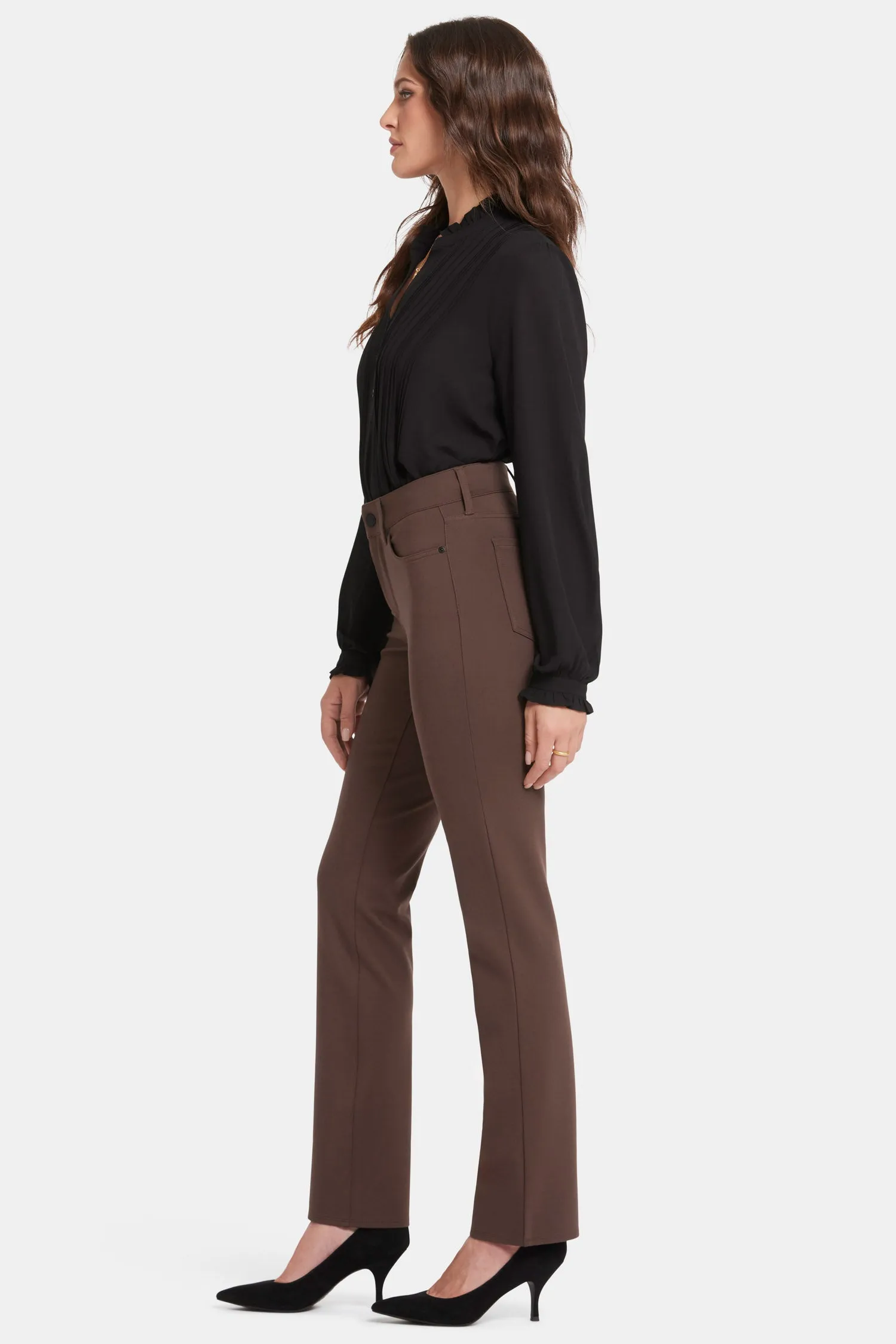 Marilyn Straight Pants In Petite - Coffee Bean