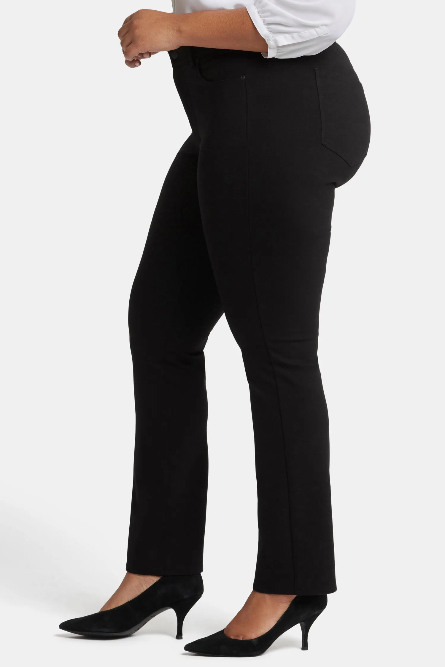 Marilyn Straight Pants In Plus Size - Black