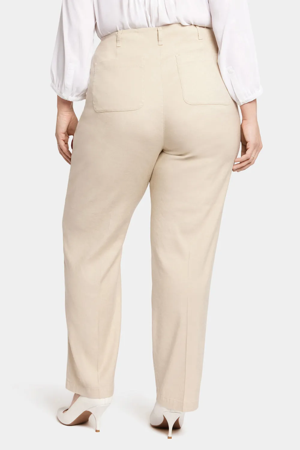 Marilyn Straight Pants In Plus Size - Feather