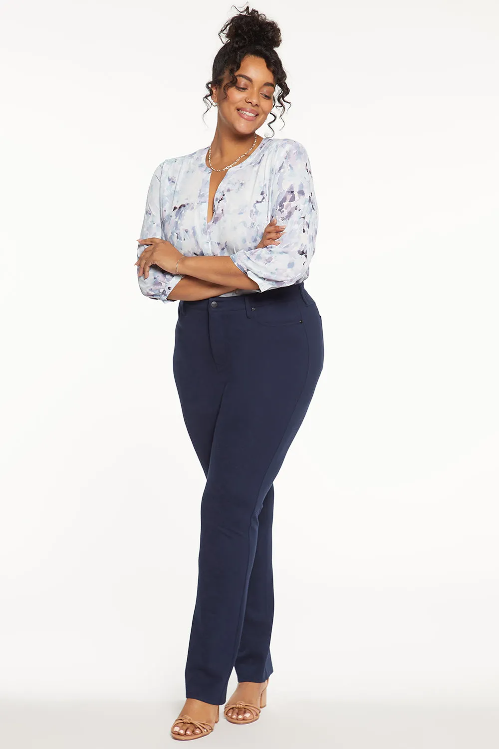 Marilyn Straight Pants In Plus Size - Oxford Navy