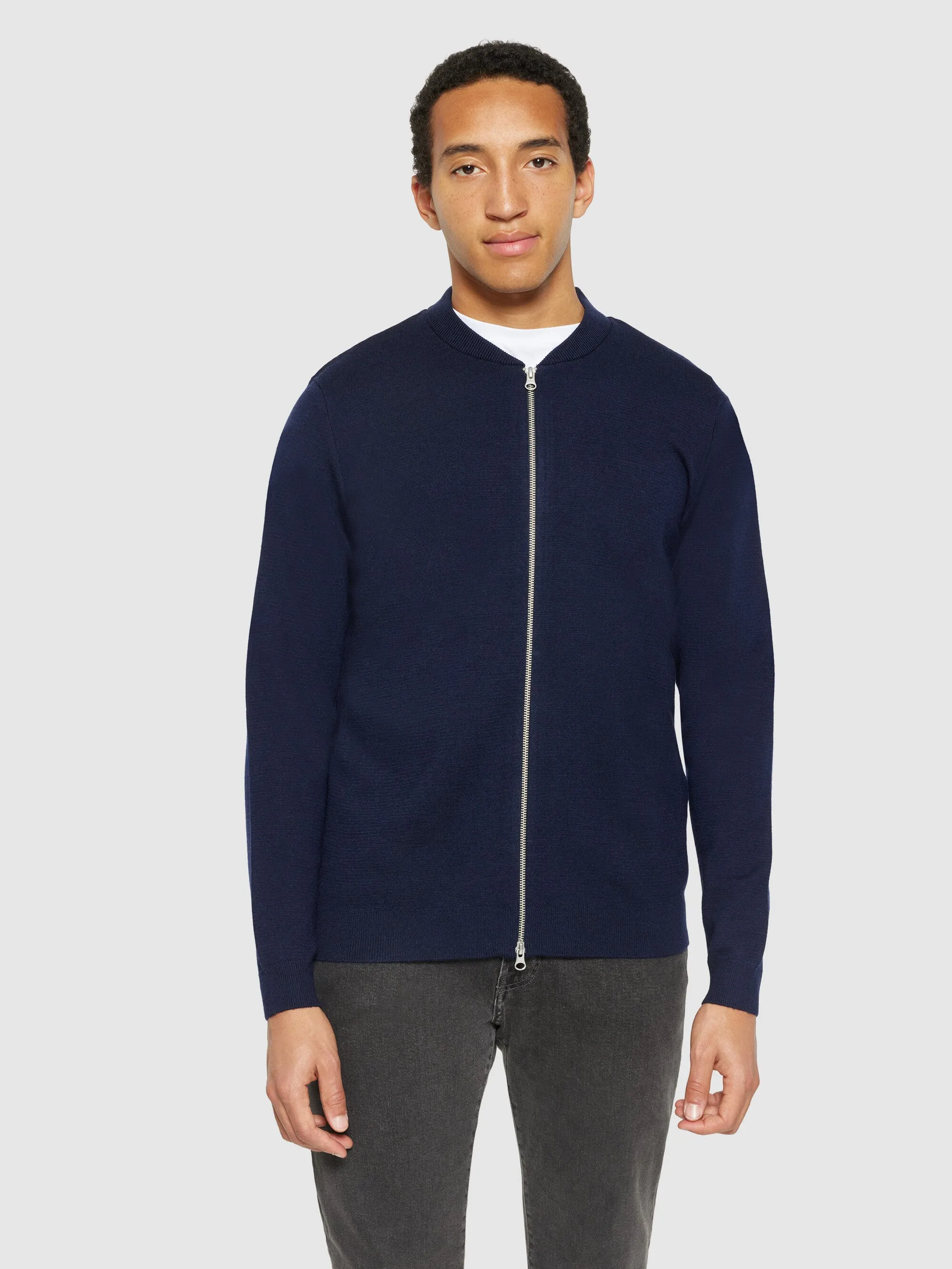 Merino zip cardigan - RWS - Total Eclipse