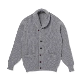 Mid Grey Cashmere Shawl Collar Cardigan