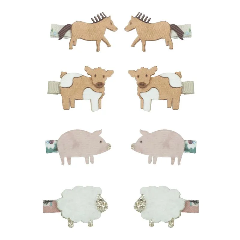 Mini Hair Clips - Farm Animal