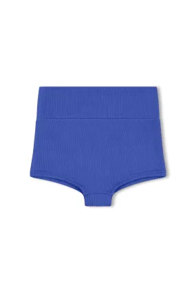 Mini Rib Logo Boy Short - Deep Blue