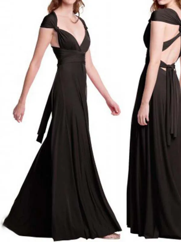 Momnfancy Solid Lace Up Sleeveless Bridesmaid Maternity Maxi Dress