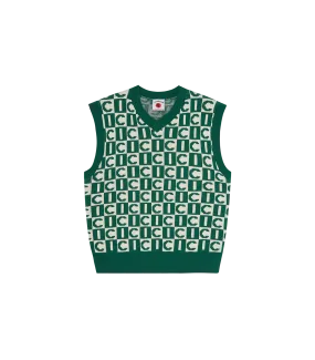 MONOGRAM KNITTED VEST - GREEN