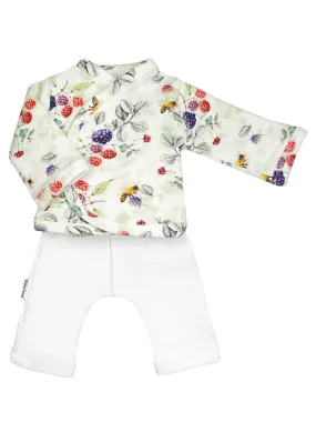 NICU Wrap Top & Trouser Set, Fruit & Bees Print Set