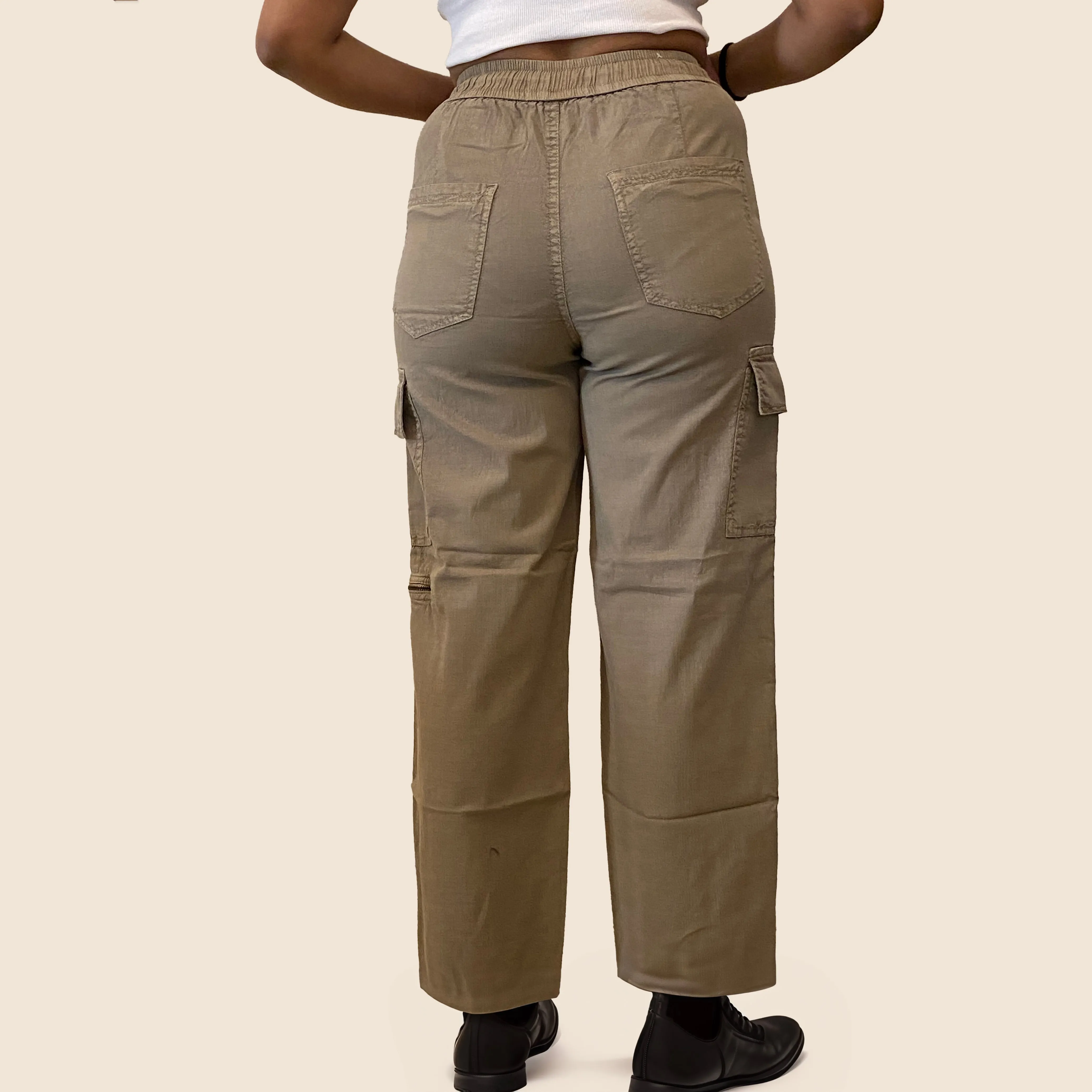 Olive Straight Cargo Pants