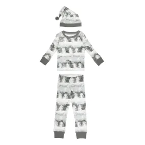 Organic Holiday Kid's PJ & Cap Set in Winter Wonderland