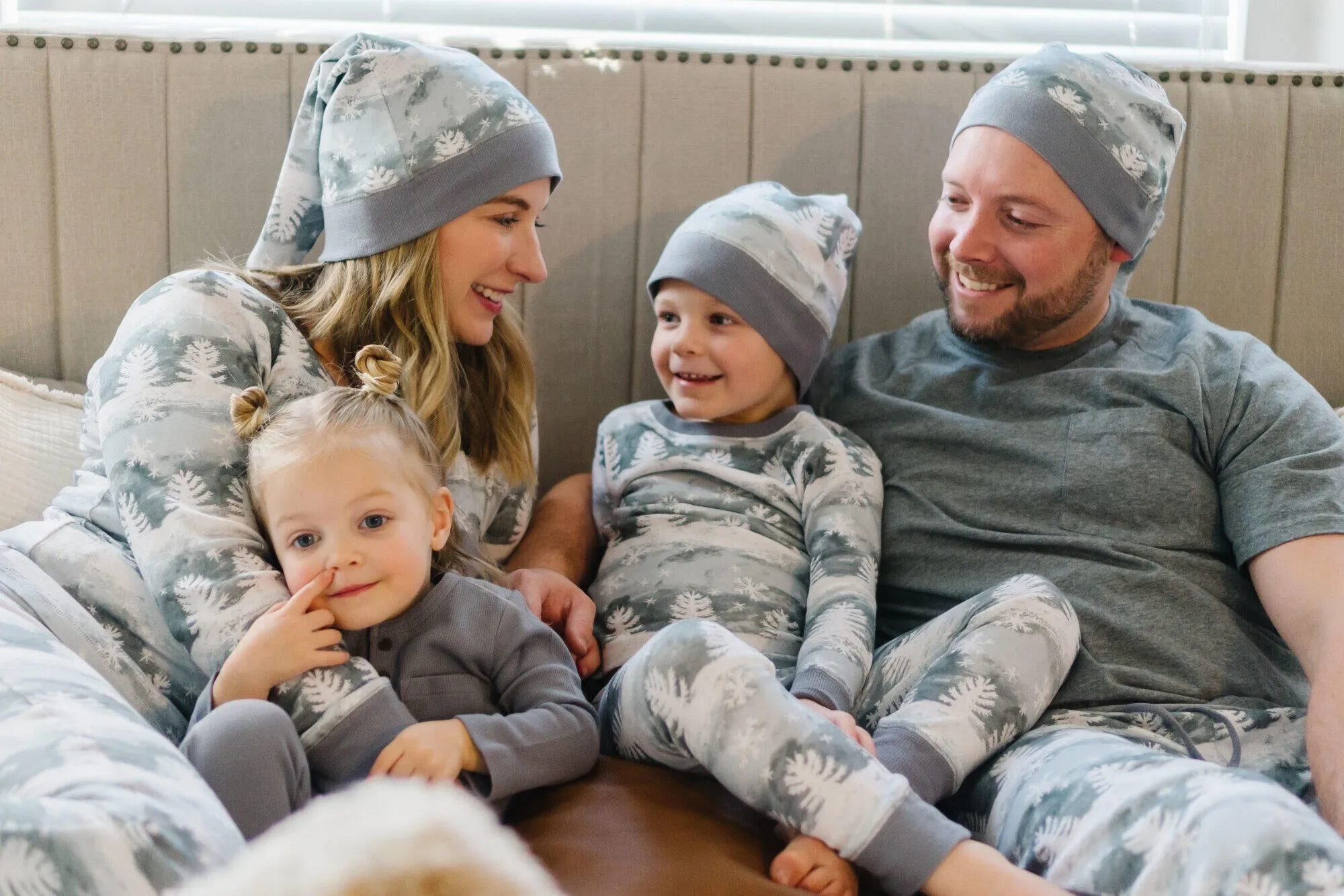 Organic Holiday Kid's PJ & Cap Set in Winter Wonderland