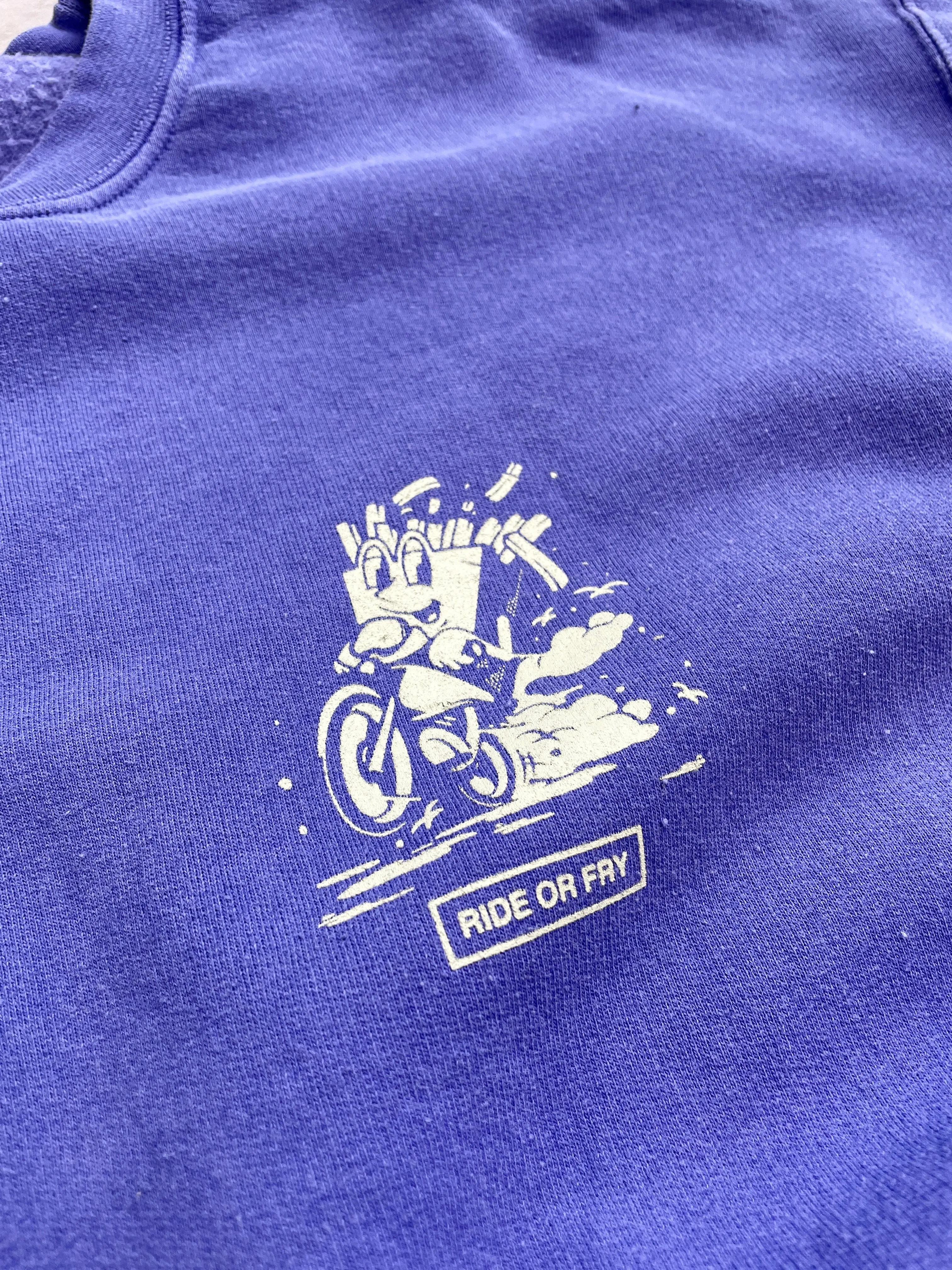 Pomme Frite 'Ride Or Fry' Vintage Washed Sweater - Purple