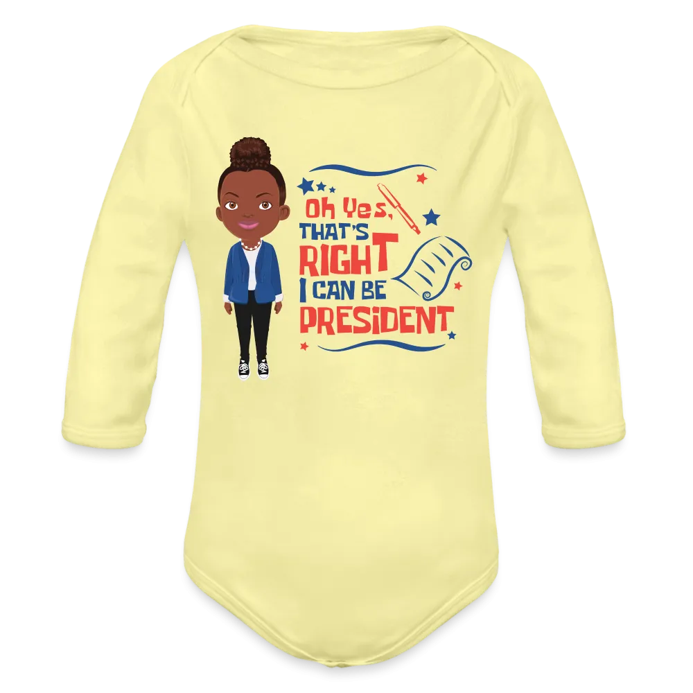 President Organic Long Sleeve Baby Bodysuit