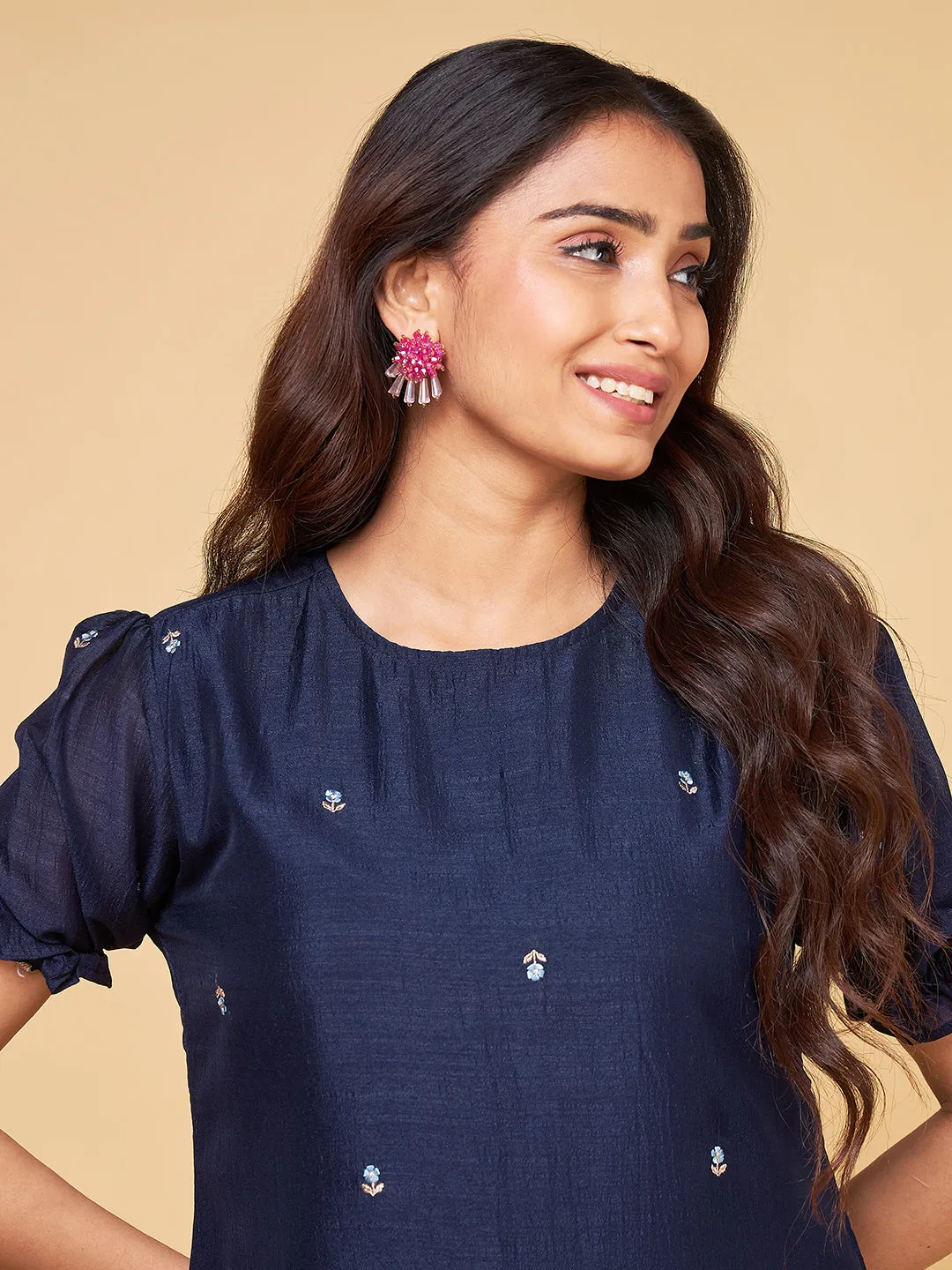 Roohi Embroidered Navy Kurta Set