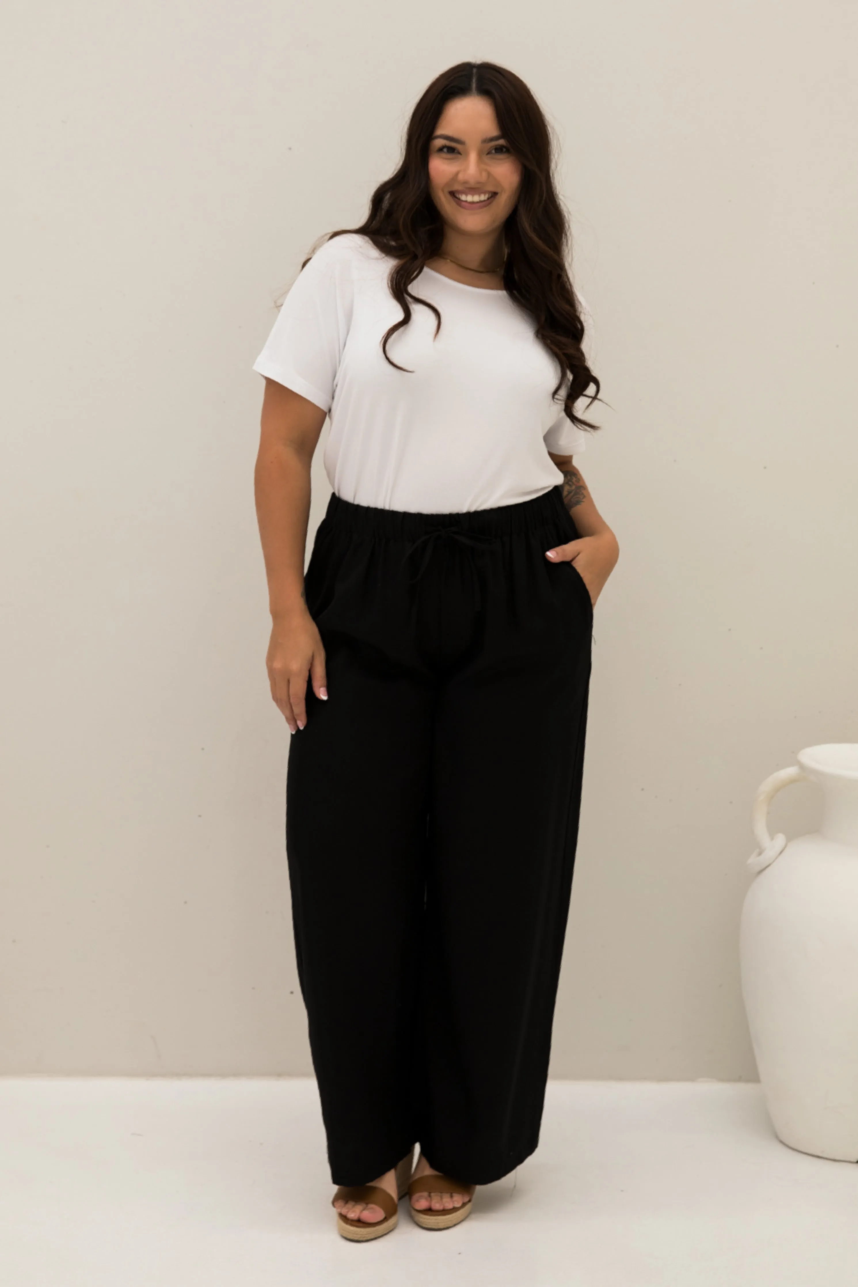 Samara Pant in Black Tencel