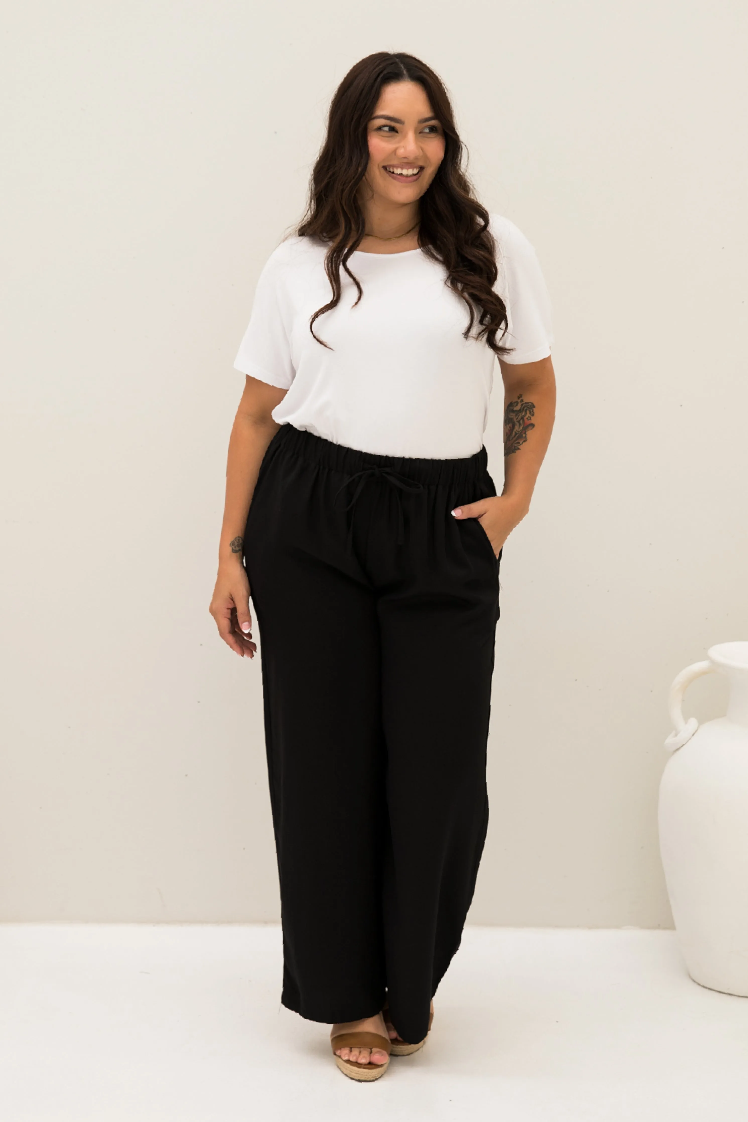 Samara Pant in Black Tencel