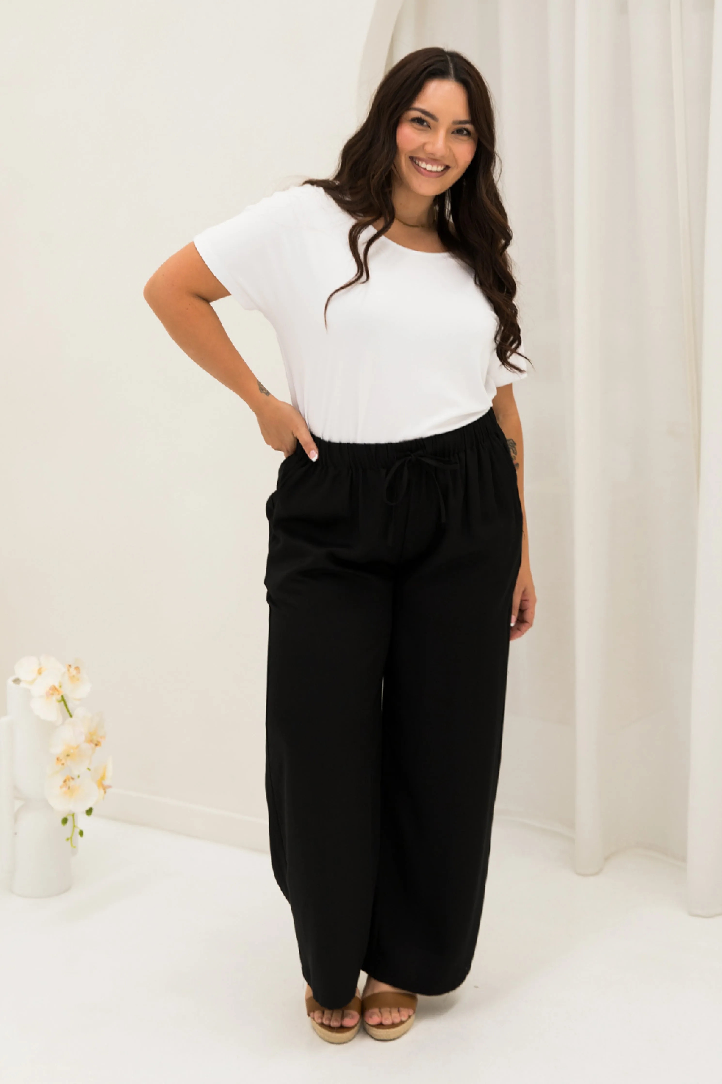 Samara Pant in Black Tencel