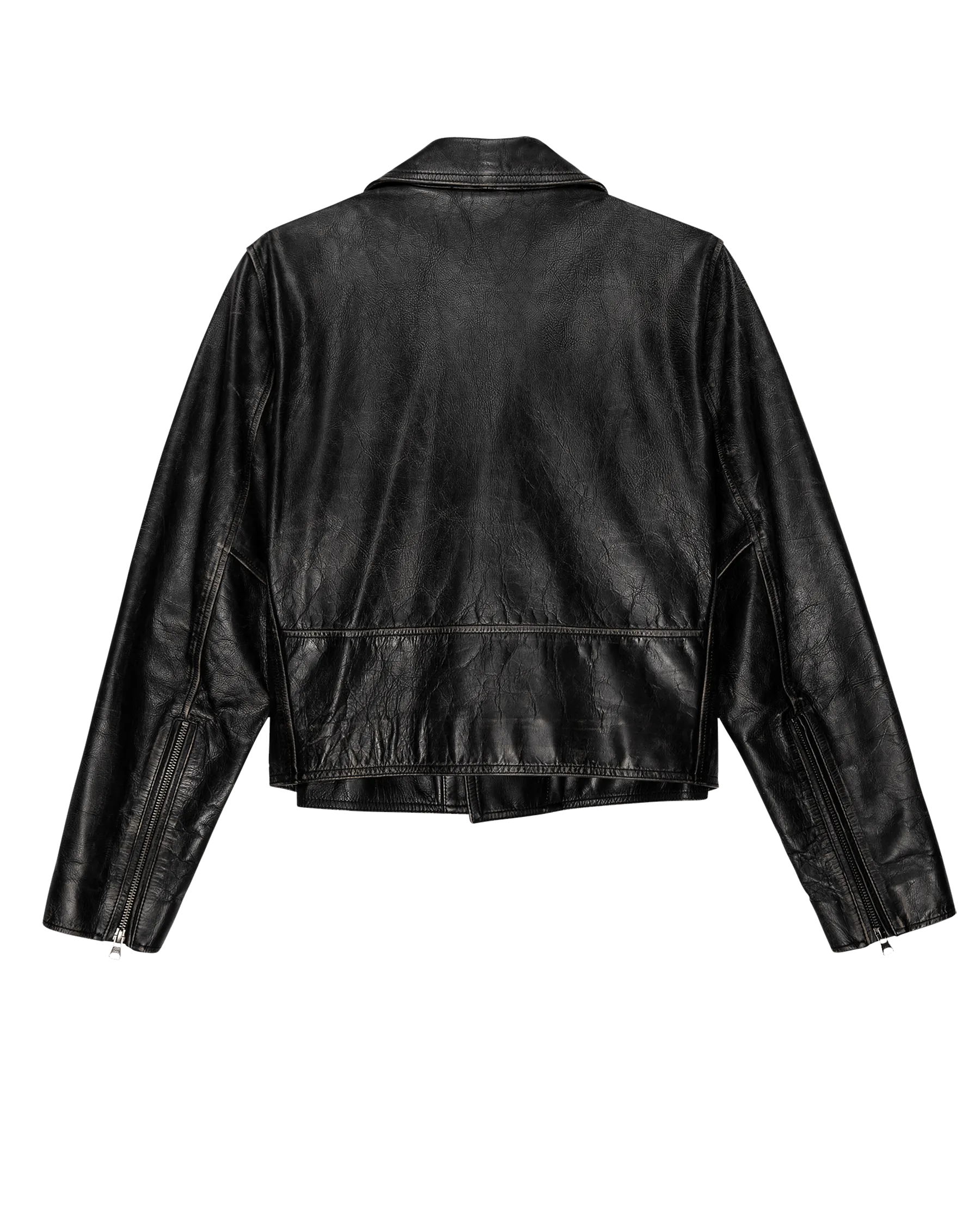 The Great Perfect Leather Jacket in Worn Black