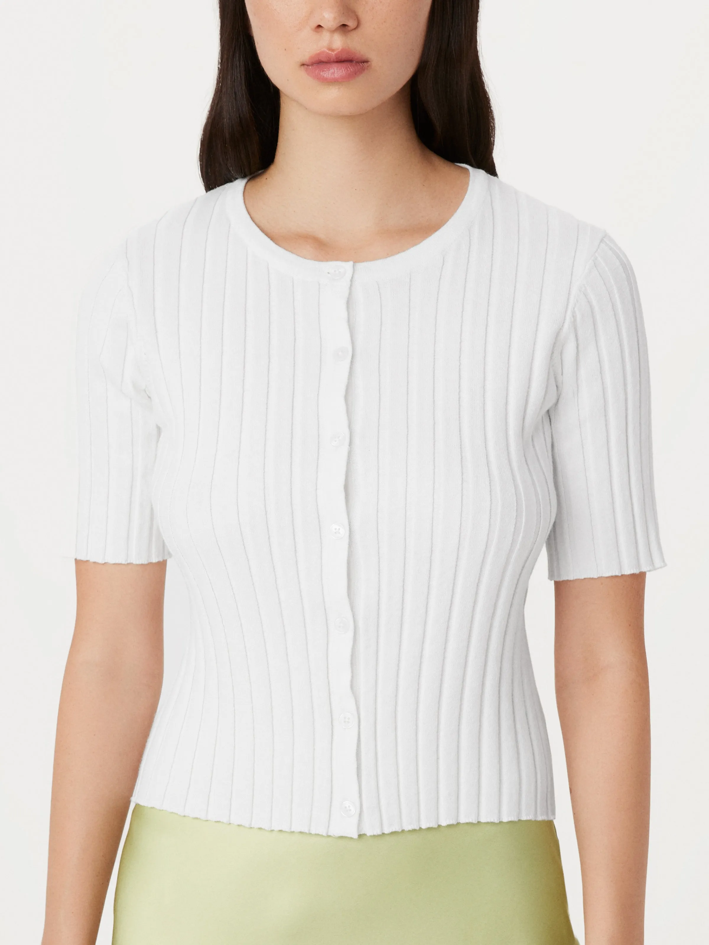 The Knitted Cardigan Top in White