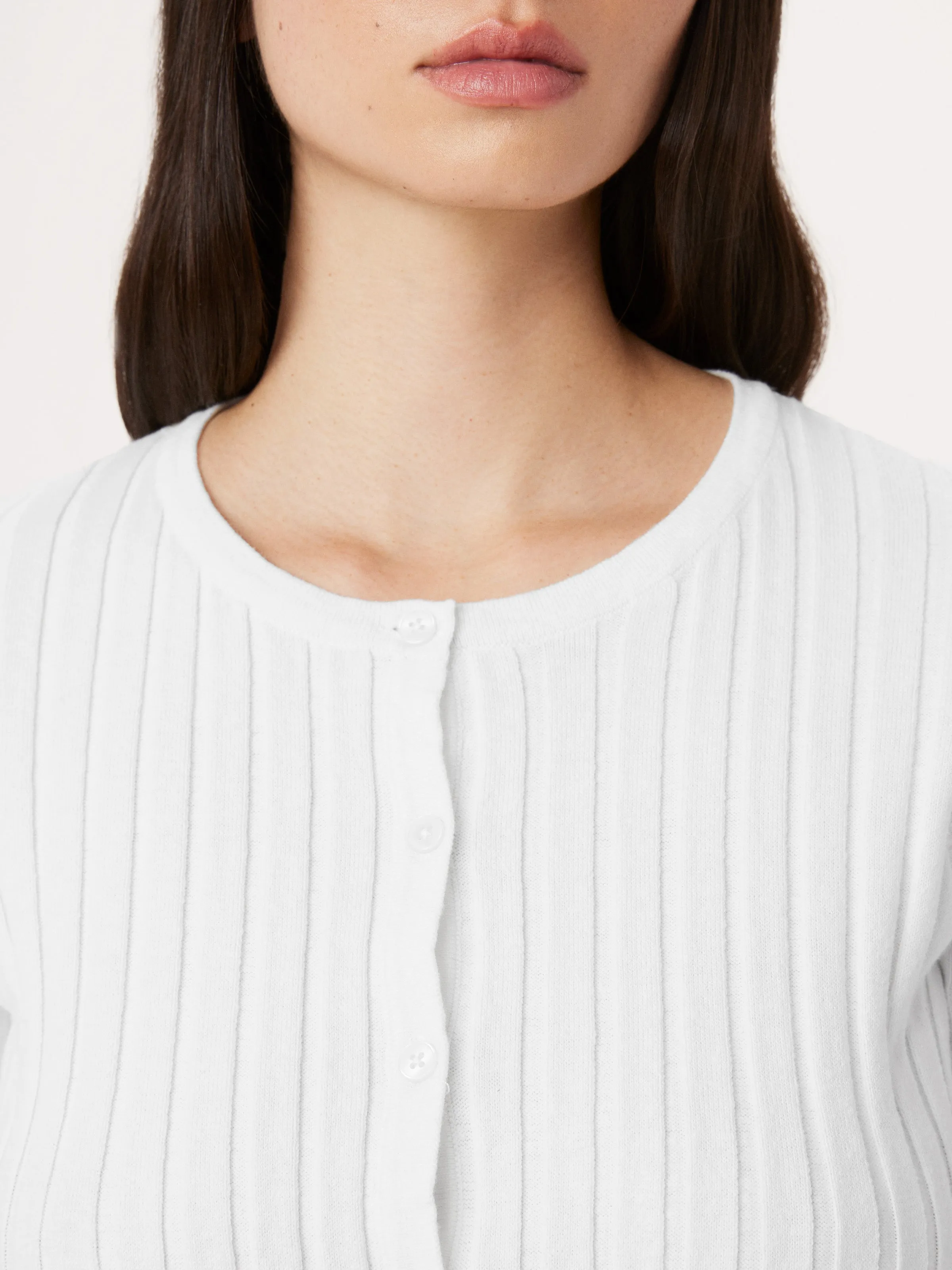 The Knitted Cardigan Top in White