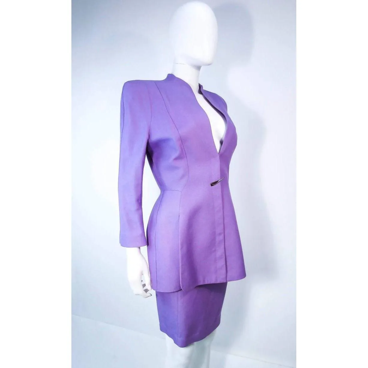 THIERRY MUGLER Lavender Two-Piece Skirt Suit Set | Size 42