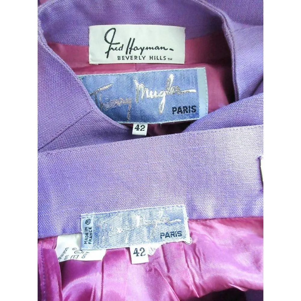 THIERRY MUGLER Lavender Two-Piece Skirt Suit Set | Size 42