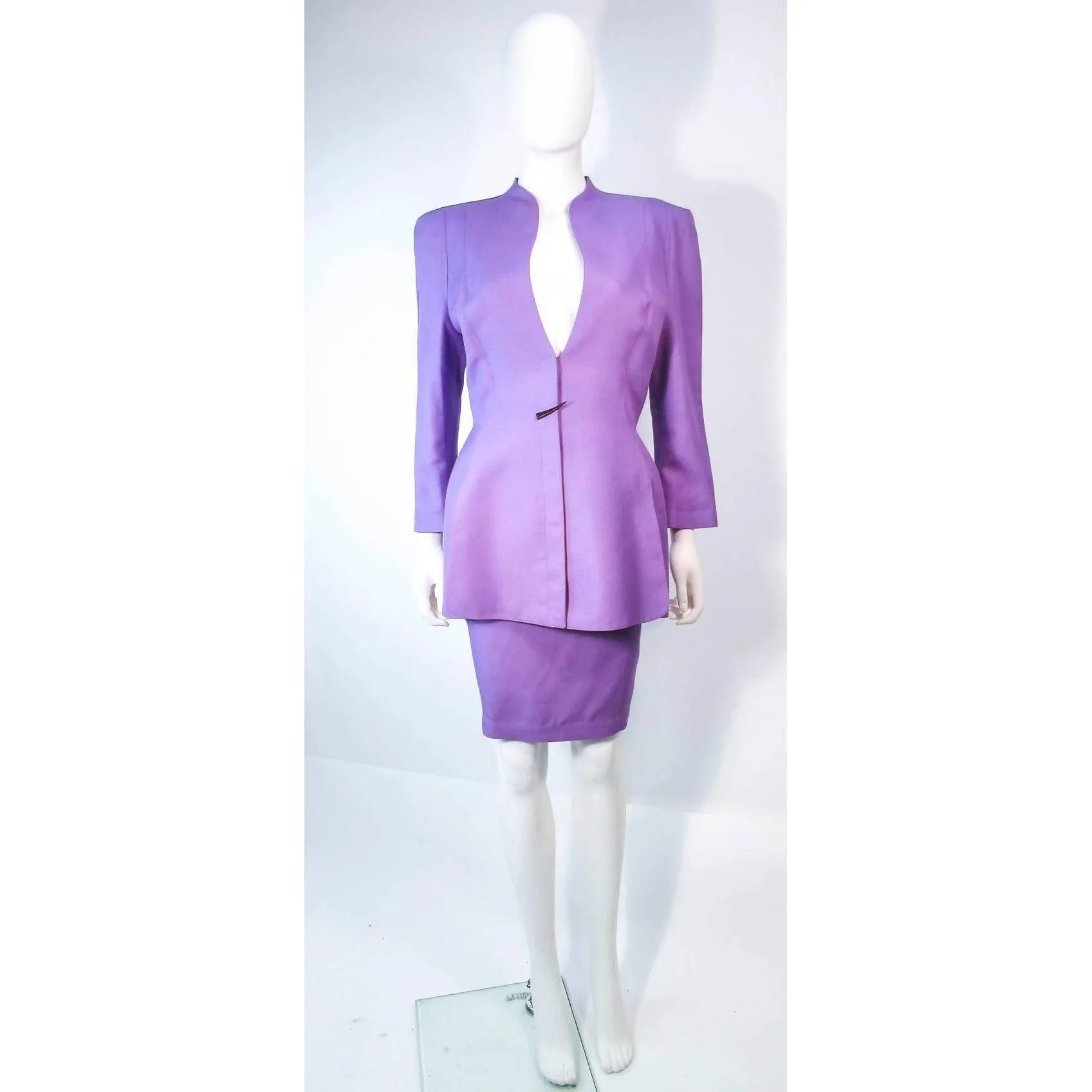 THIERRY MUGLER Lavender Two-Piece Skirt Suit Set | Size 42